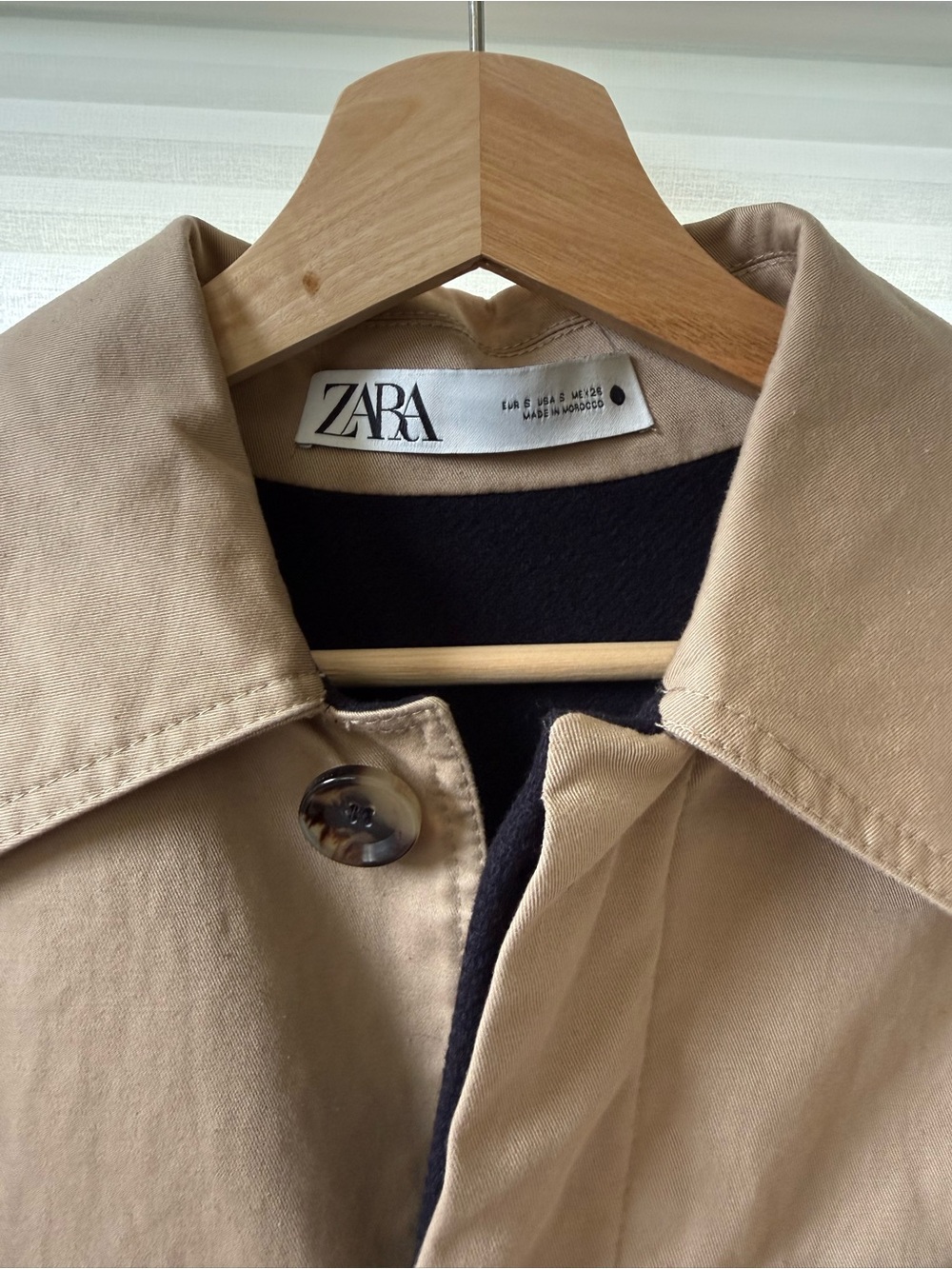 ZARA Tan Cropped Trench Jacket - Picture 3 of 6